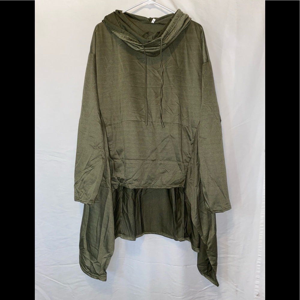 Olive green long and flowy sweater/hoodie